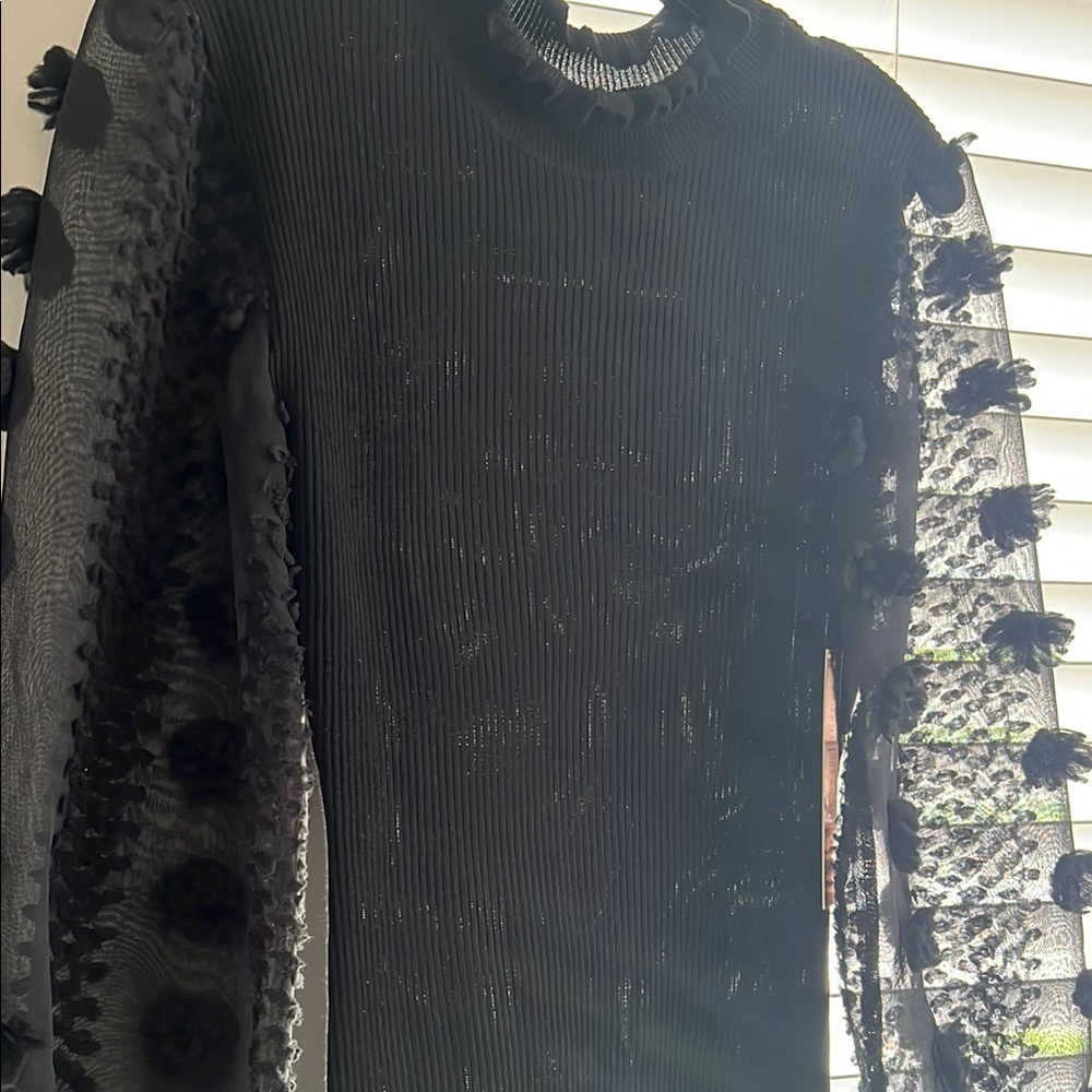 Almost Famous Black Sheath Dress with Bishop Sleeves